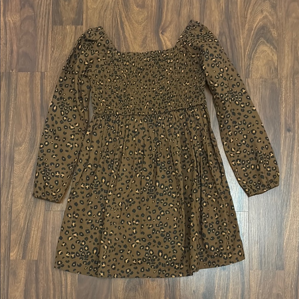 GAP Brown Leopard Print Kids Dress